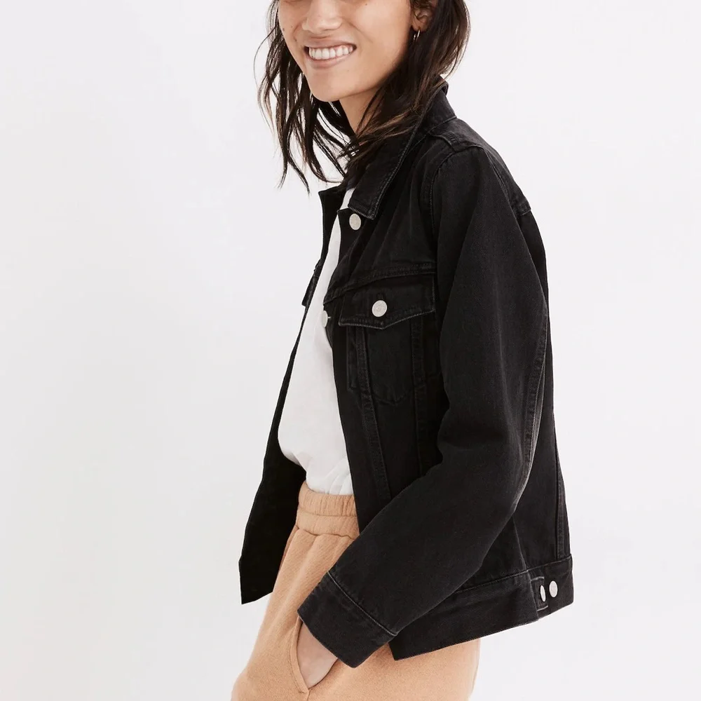 Madewell Denim Lunar Black Wash Jean Jacket Women’s Size Small NWOT - Picture 12 of 12